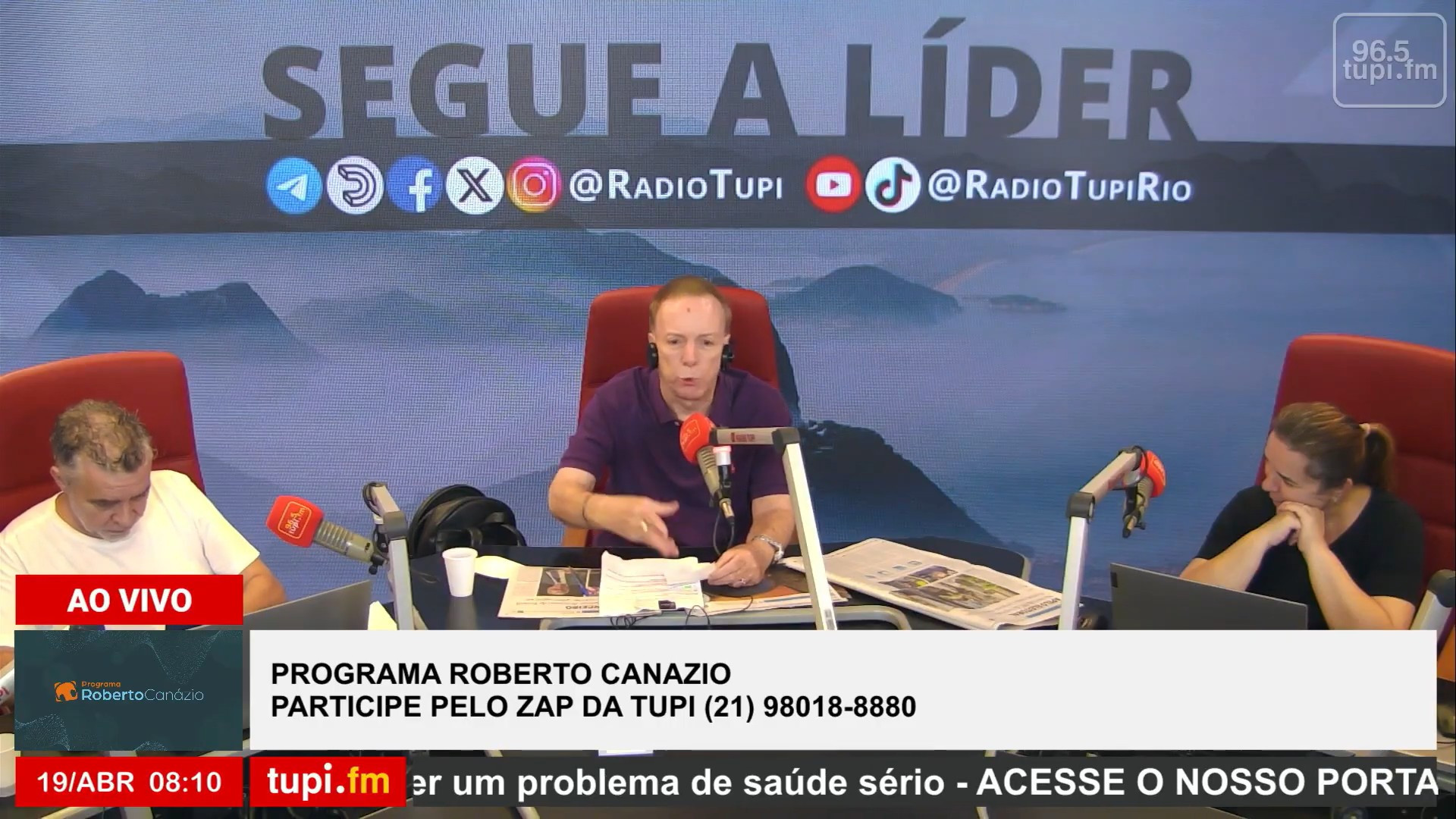Roberto Canazio revela luta contra câncer no ureter e retirada do rim direito - Reprodução / YouTube / Rádio Tupi