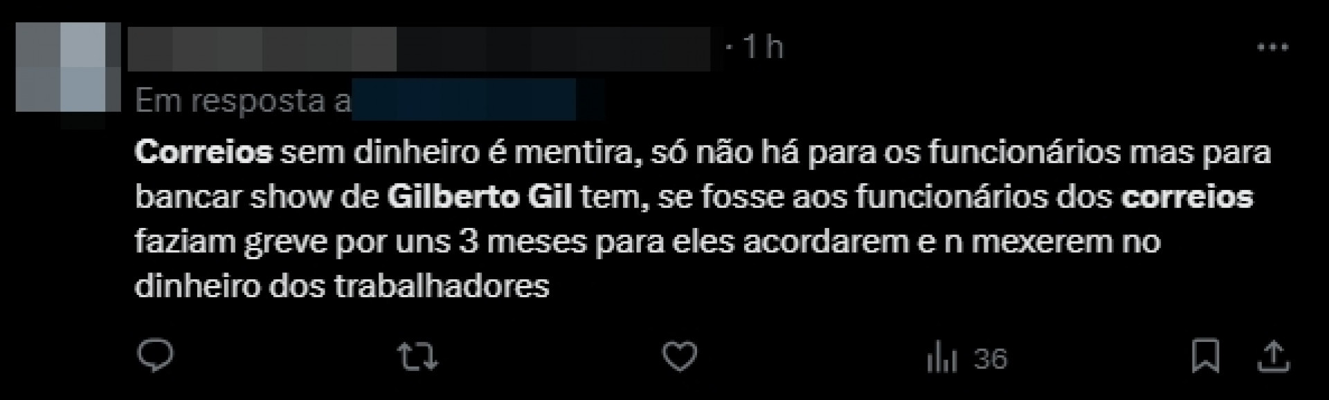 Print tirado da rede social X - Reprodução/X