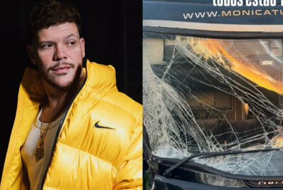 Ônibus de Ferrugem sofre acidente no Rio Grande do Sul