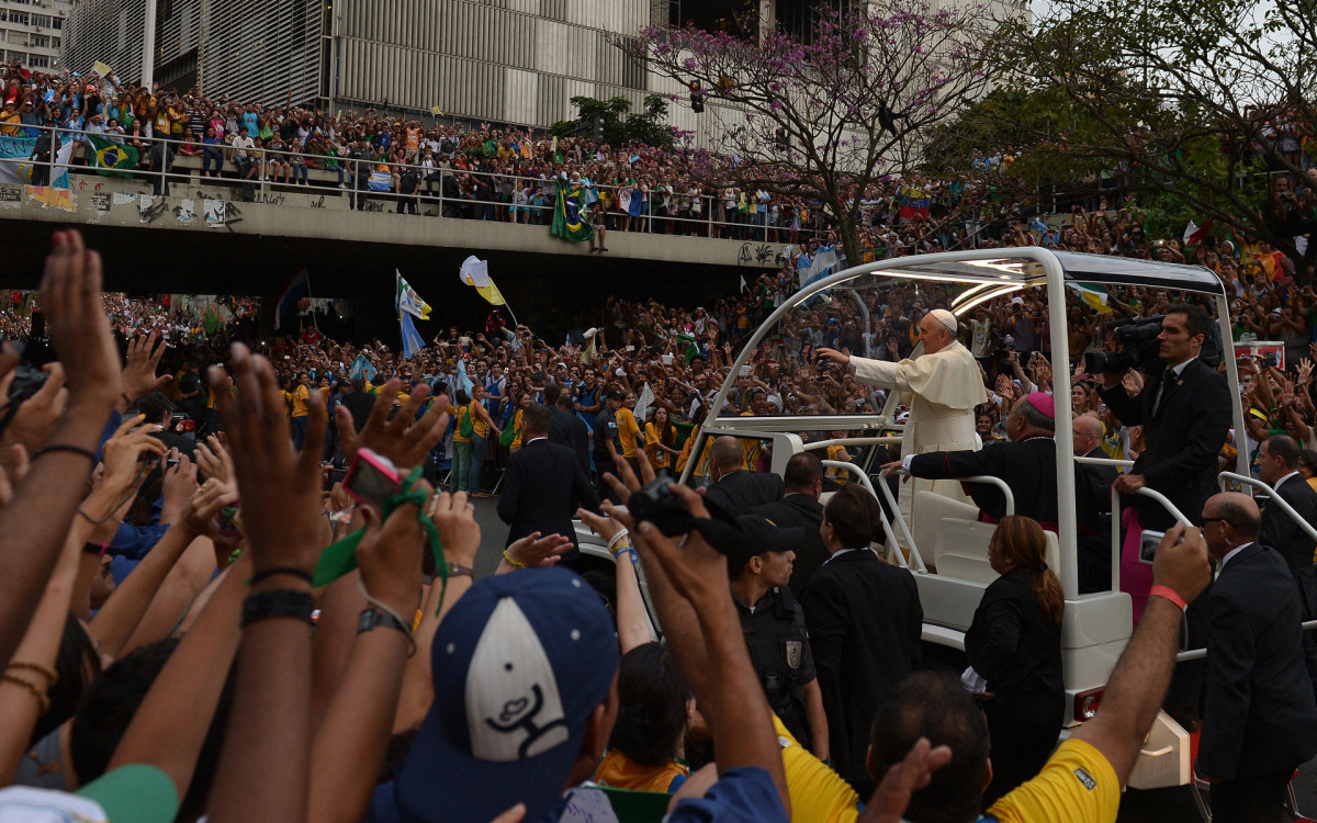 Papa Francisco durante a Jornada Mundial da Juventude no Brasil, em 2013