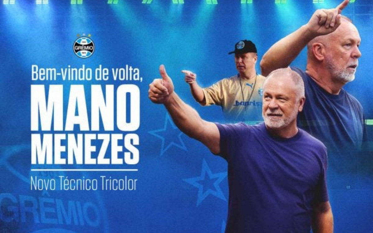 Gr&ecirc;mio anuncia contrata&ccedil;&atilde;o do t&eacute;cnico Mano Menezes