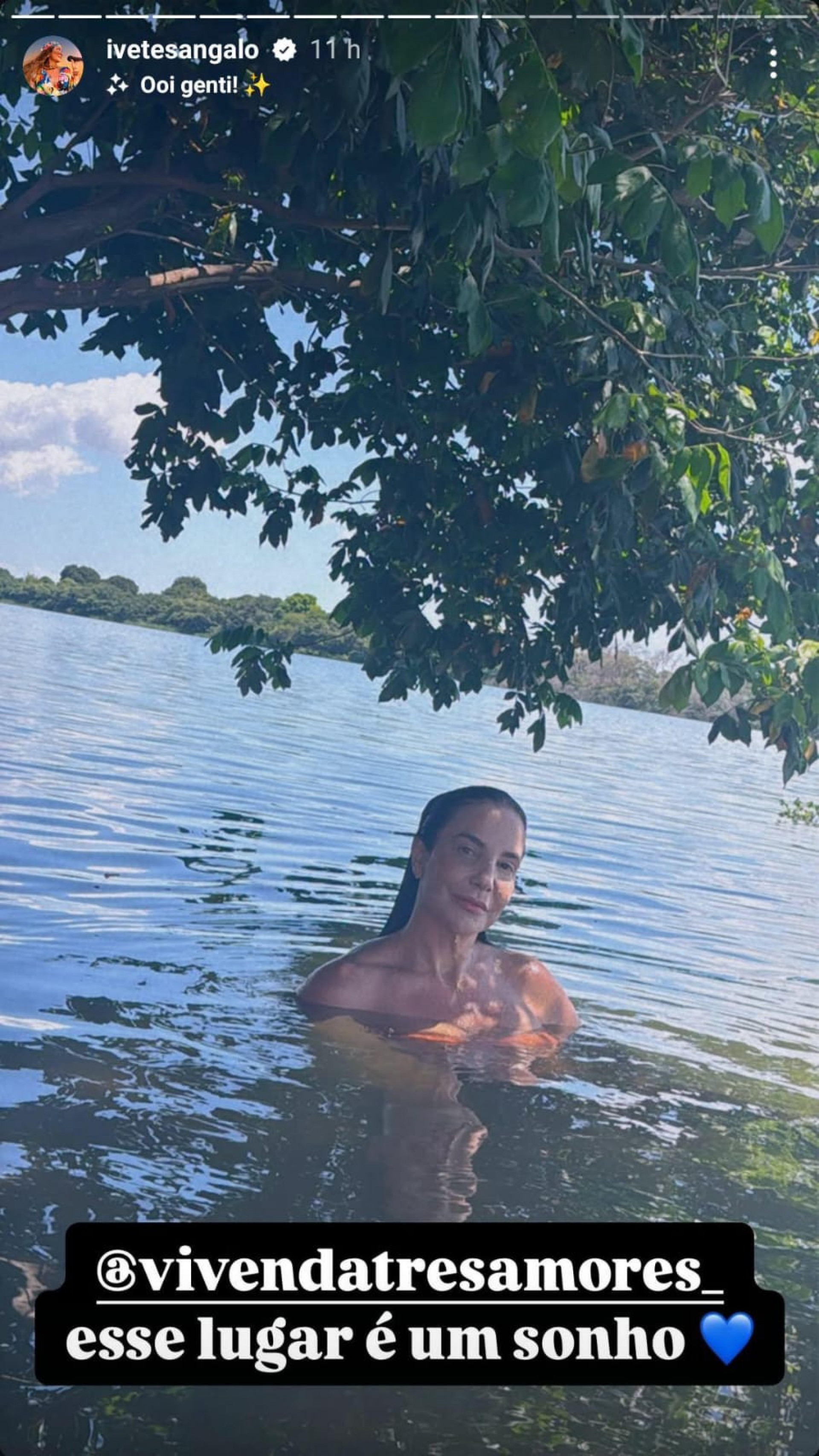 Ivete Sangalo toma banho de rio em Juazeiro, na Bahia - Reprodução / Instagram