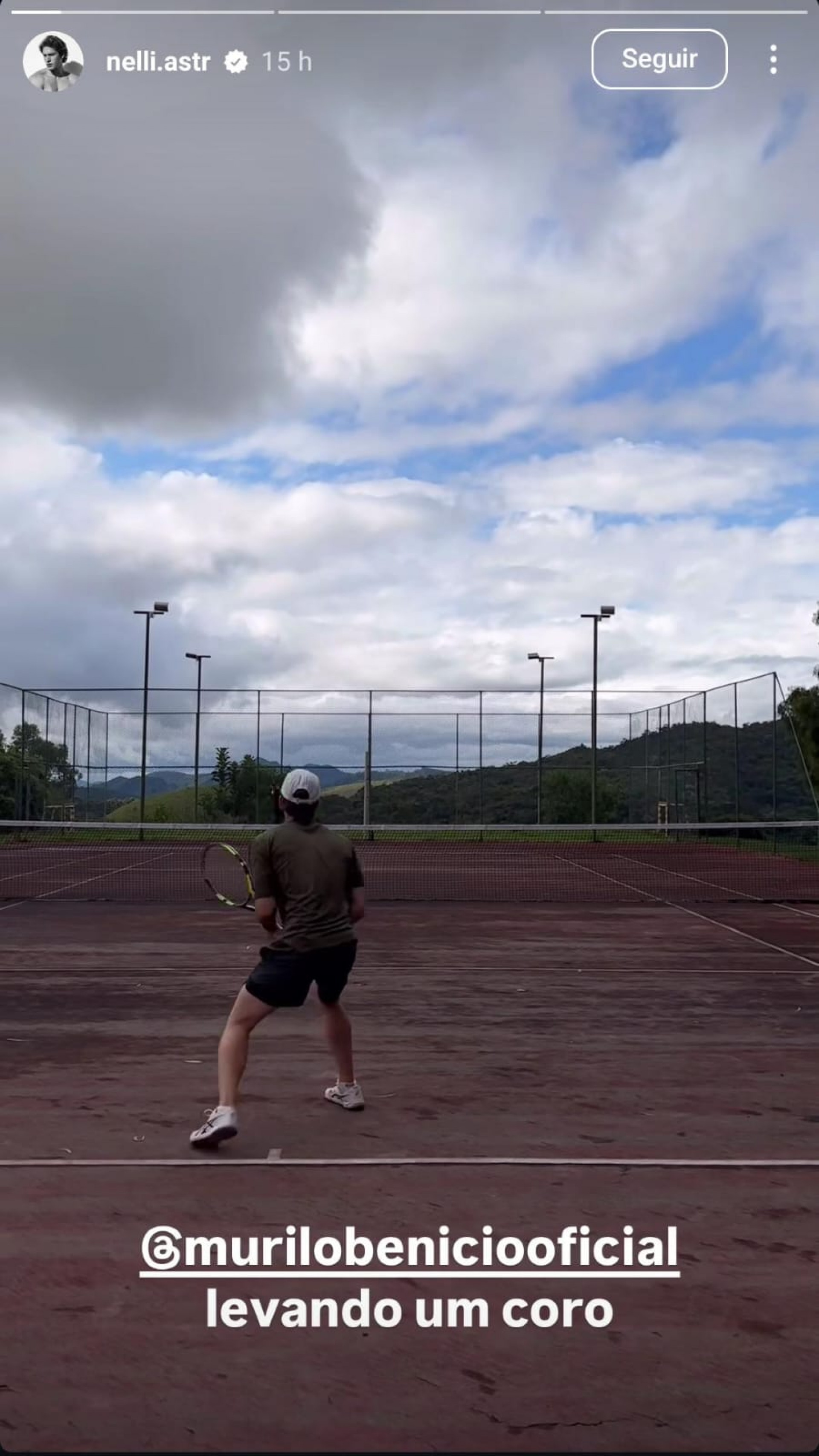 Pietro Antonelli mostra partida de tênis com o pai, Murilo Benício - Reprodução de vídeo/ Instagram