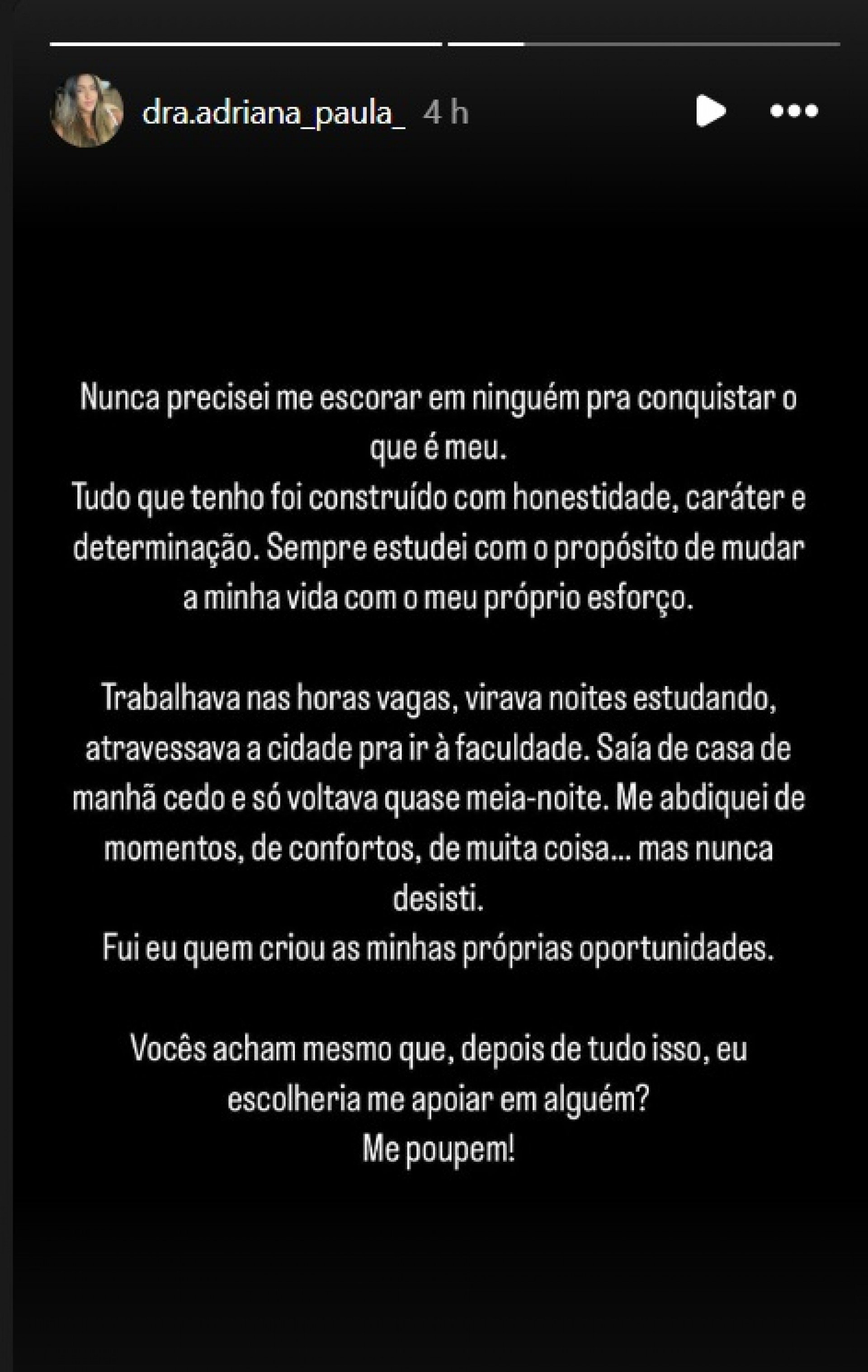 Adriana Paula, ex de Davi, publica desabafo em rede social - Reprodução do Instagam