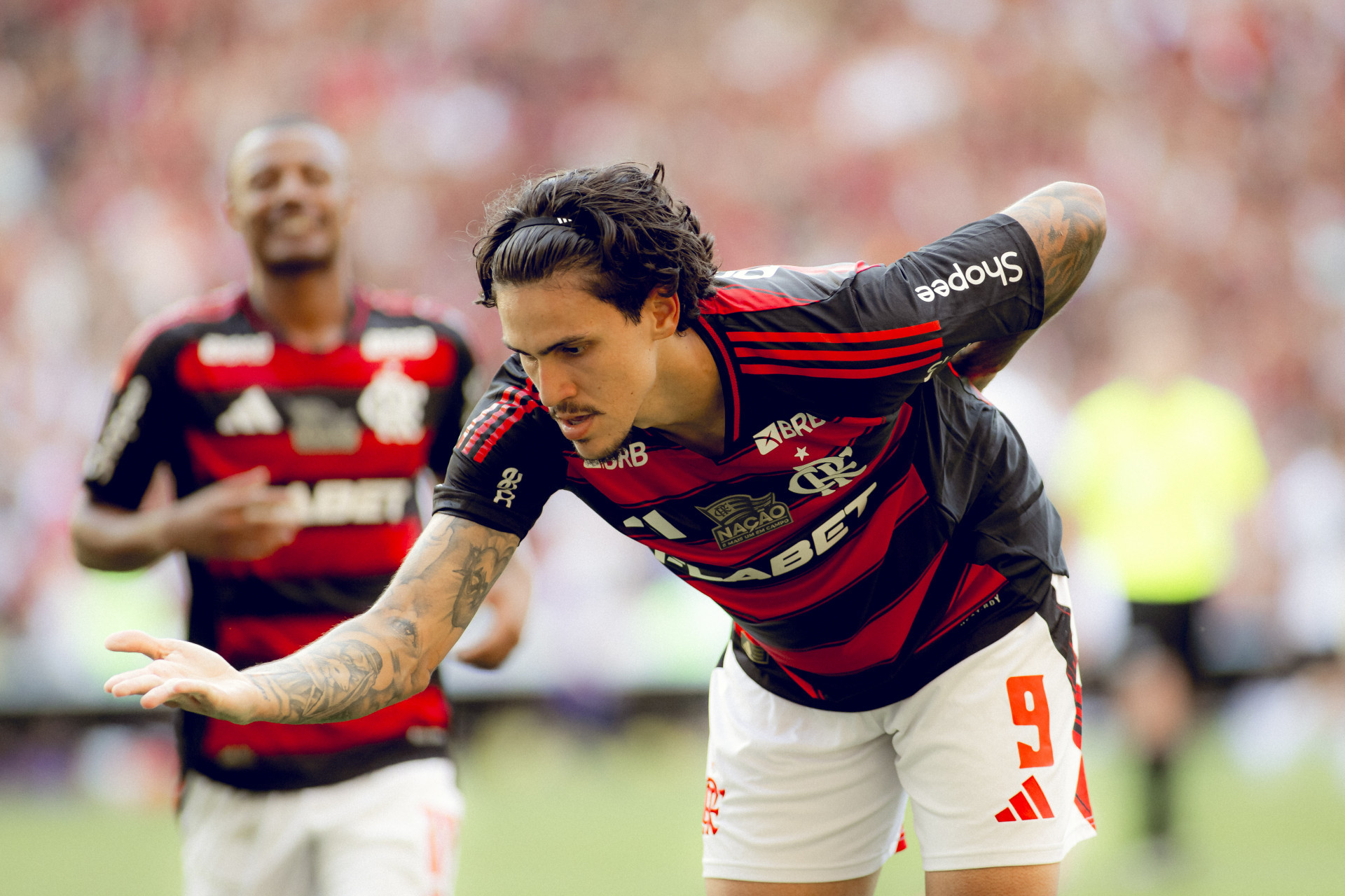 Pedro marcou duas vezes na goleada do Flamengo sobre o Corinthians - Adriano Fontes / Flamengo