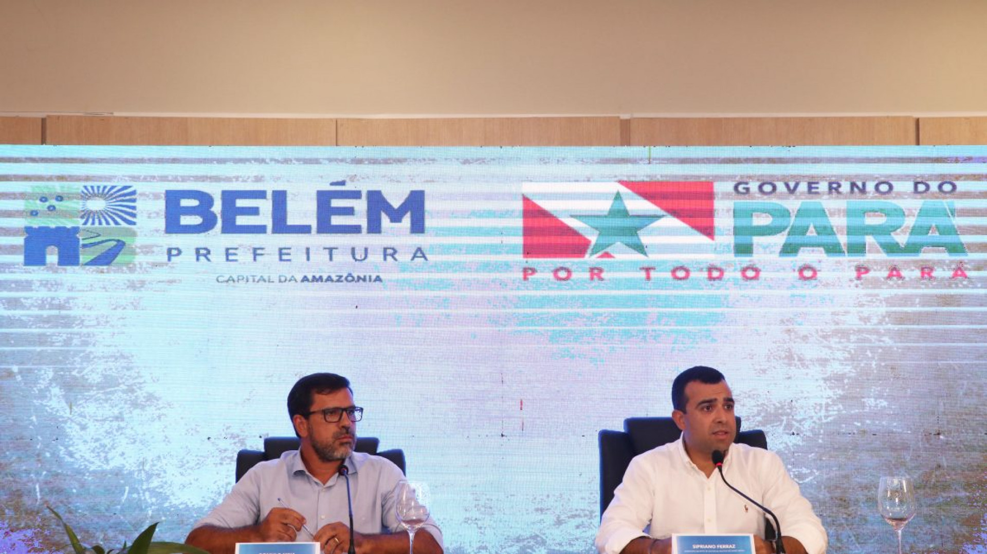 Os secretários de Saúde de Belém, Romulo Nina, e Saúde Adjunto do Estado, Sipriano Ferraz - José Pantoja / Sespa