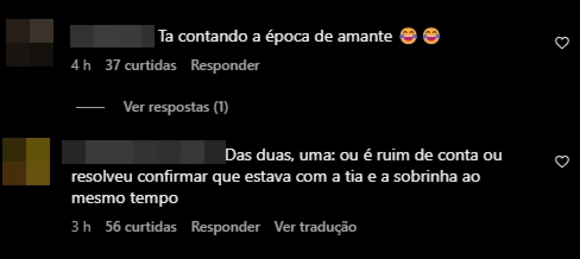 Prints tirados de uma página do Instagram - Reprodução/Instagram