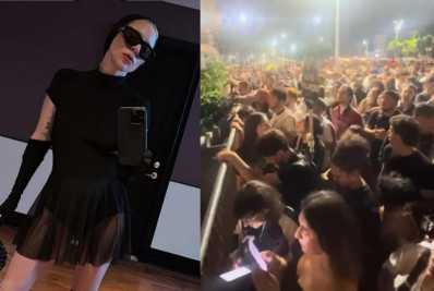 Vídeo! Fãs de Lady Gaga cantam e aguardam aparição de cantora em hotel