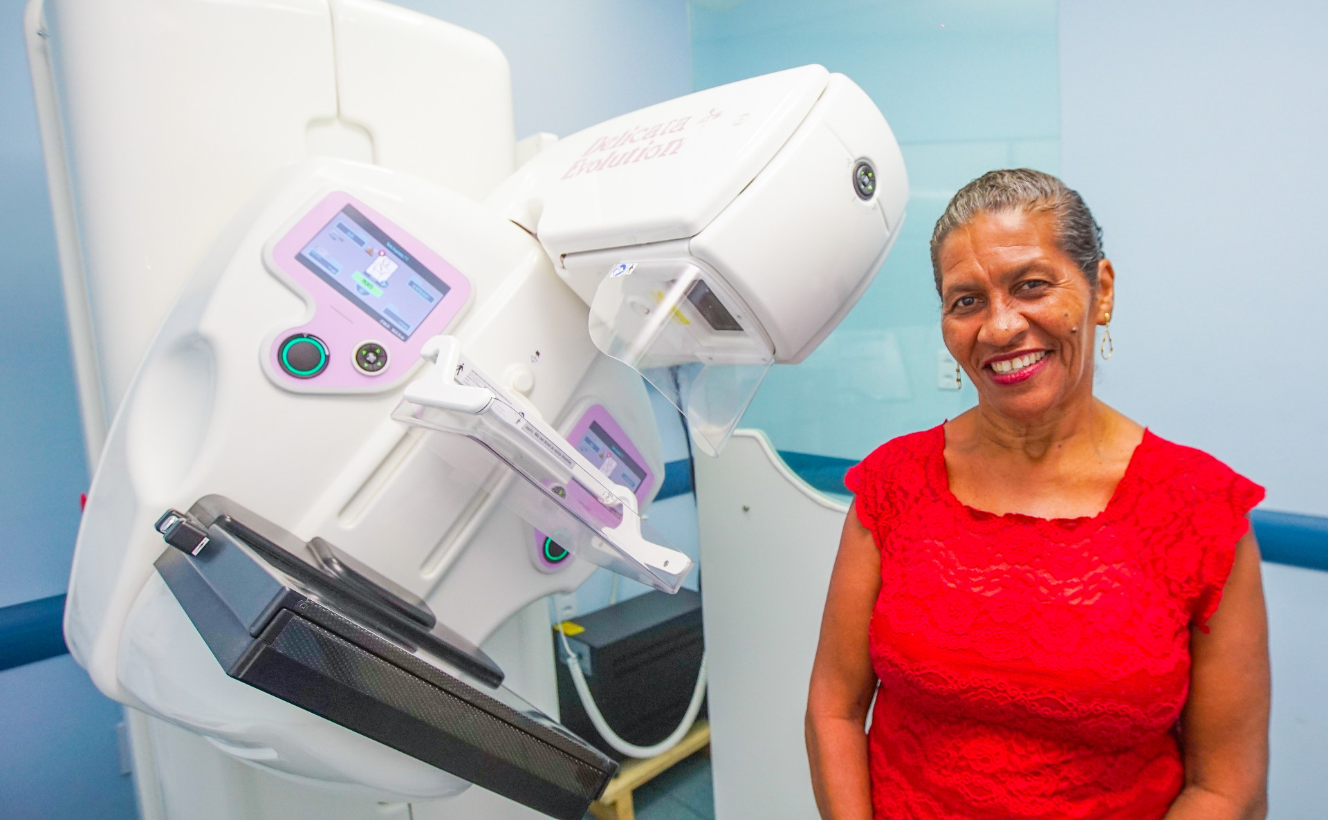 Maria das Gra&ccedil;as aproveitou para realizar o exame de mamografia e colocar a sa&uacute;de em dia - Gilberto Rocha/PMSJM