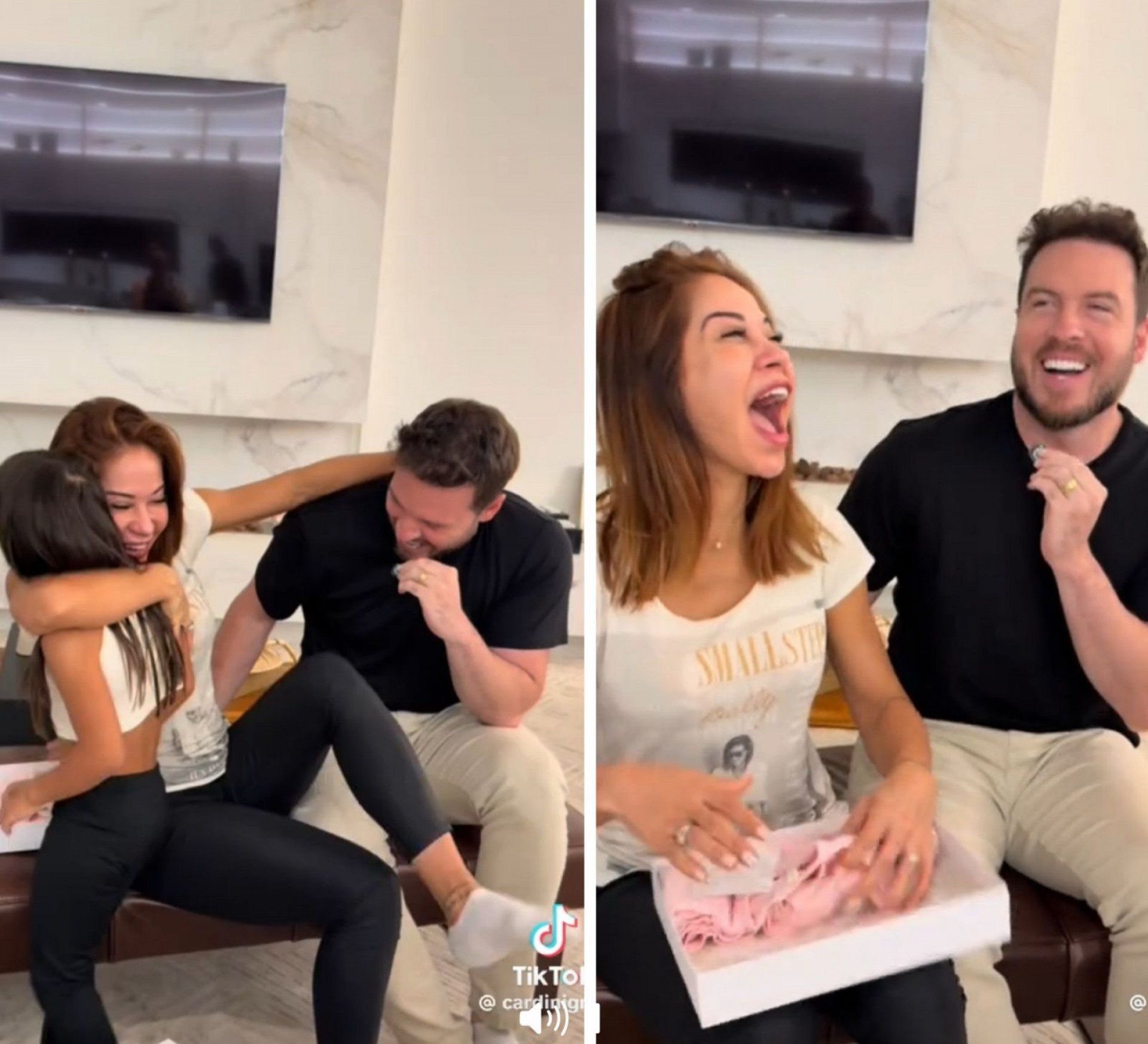 A influenciadora comemorou a nova gestação e compartilhou com os seguidores o momento da revelação - Reprodução TikTok