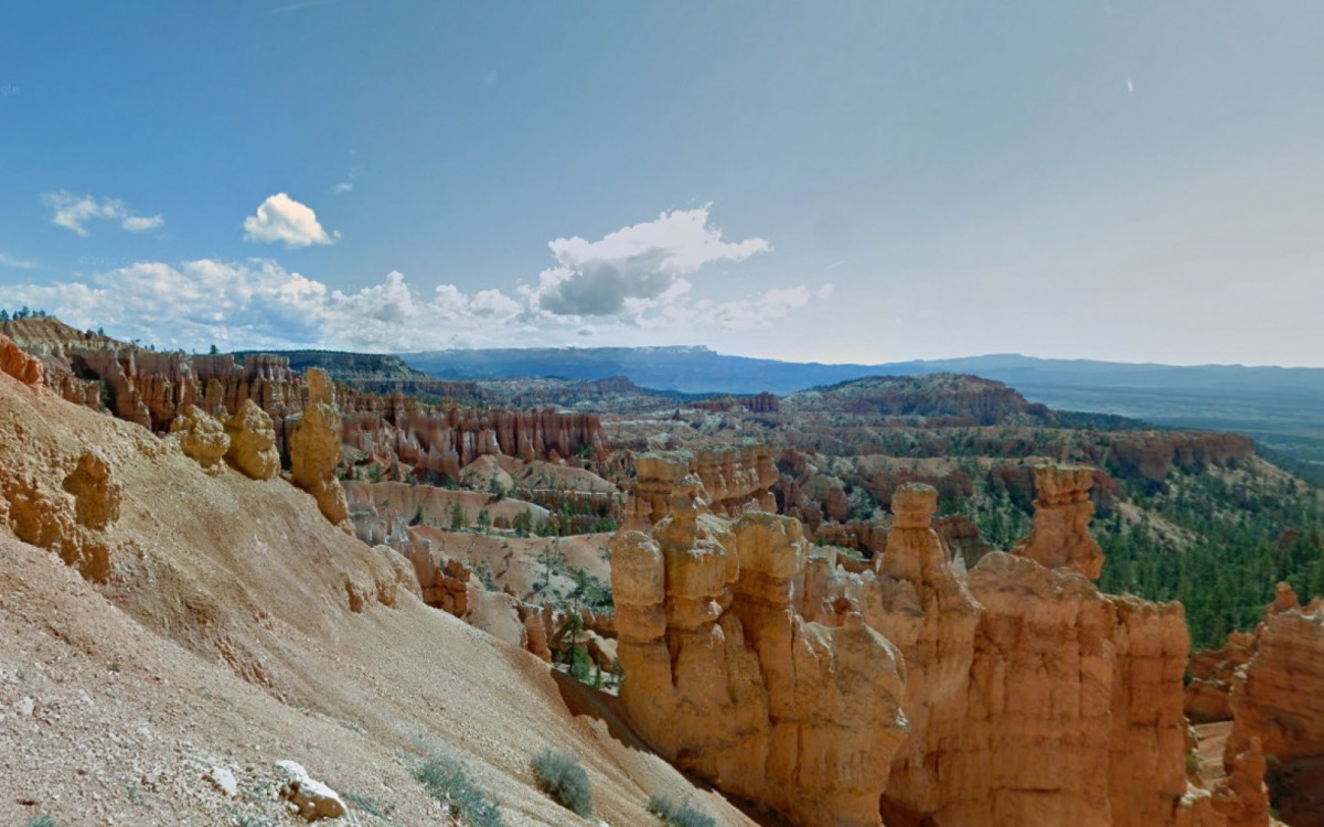 O Parque Nacional do Cânion Bryce fica no estado de Utah - Reprodução / Google Street View