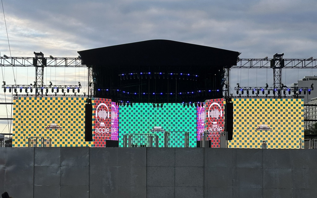 Desde ontem estava tudo pronto para o show da Lady Gaga