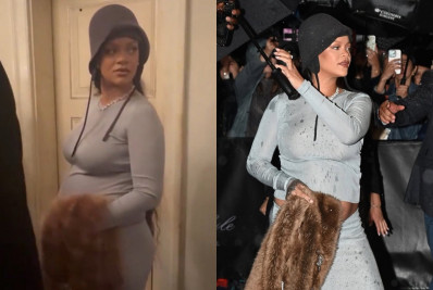 Rihanna exibe barriguinha e confirma terceira gravidez 