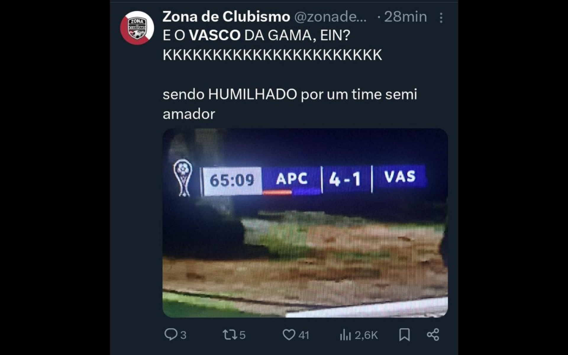 Internet não perdoou vexame do Vasco na Venezuela - Reprodução / Internet