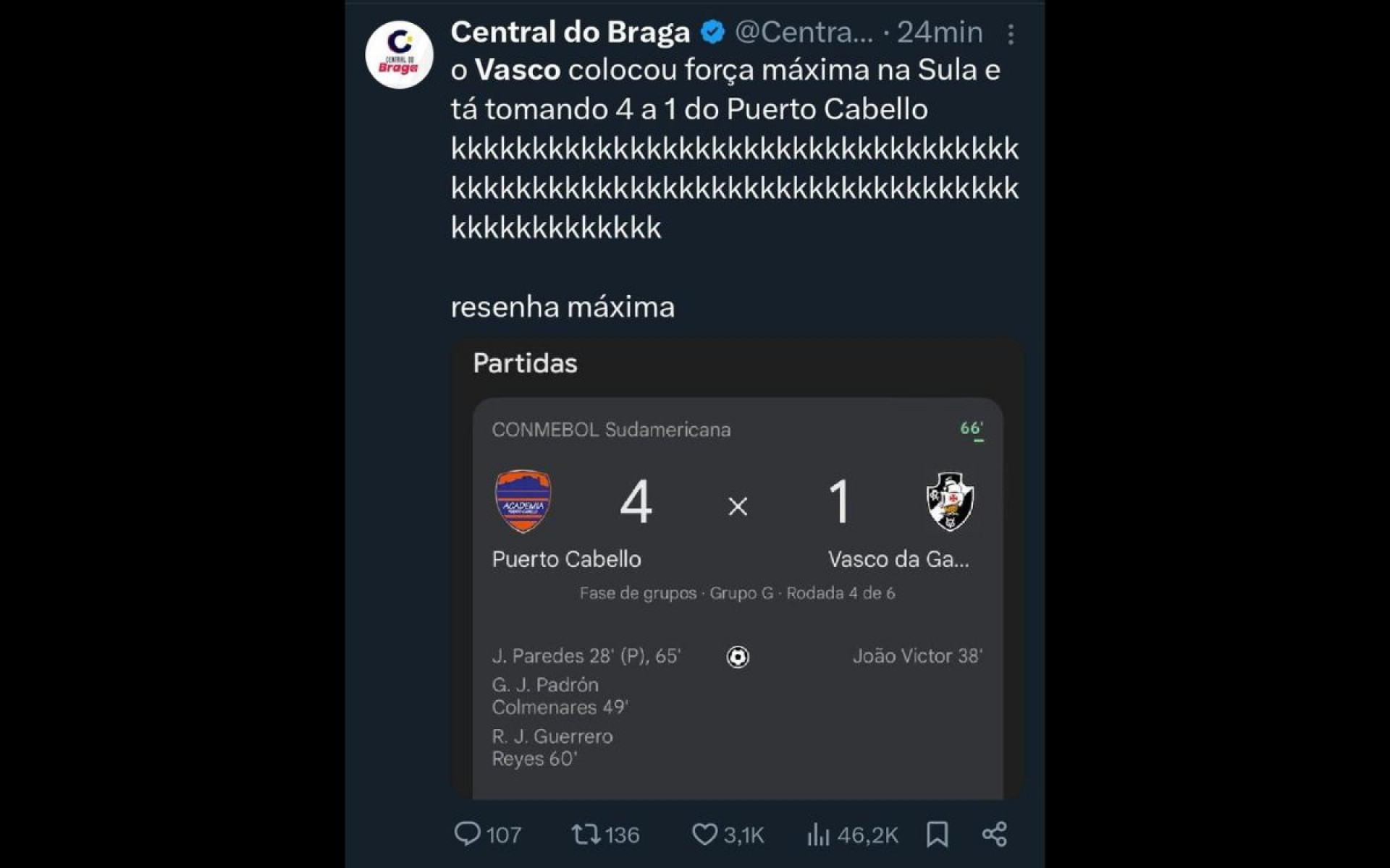 Internet não perdoou vexame do Vasco na Venezuela - Reprodução / Internet