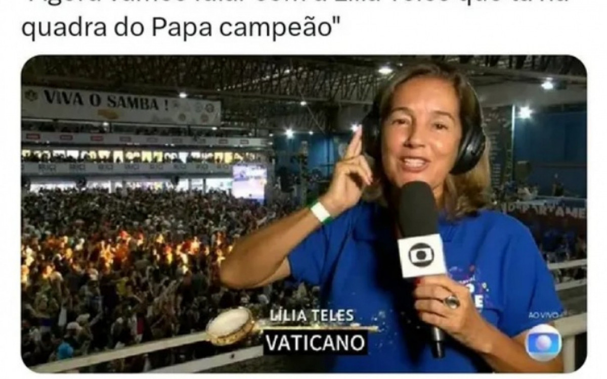 Lilia Teles, famosa por ser a repórter pé-quente do Carnaval, foi lembrada pela galera nas redes sociais após a escolha do novo papa