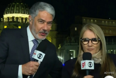 Público reclama de 'ao vivo' com Bonner e Ilze Scamparini em cobertura do conclave: 'Climão'