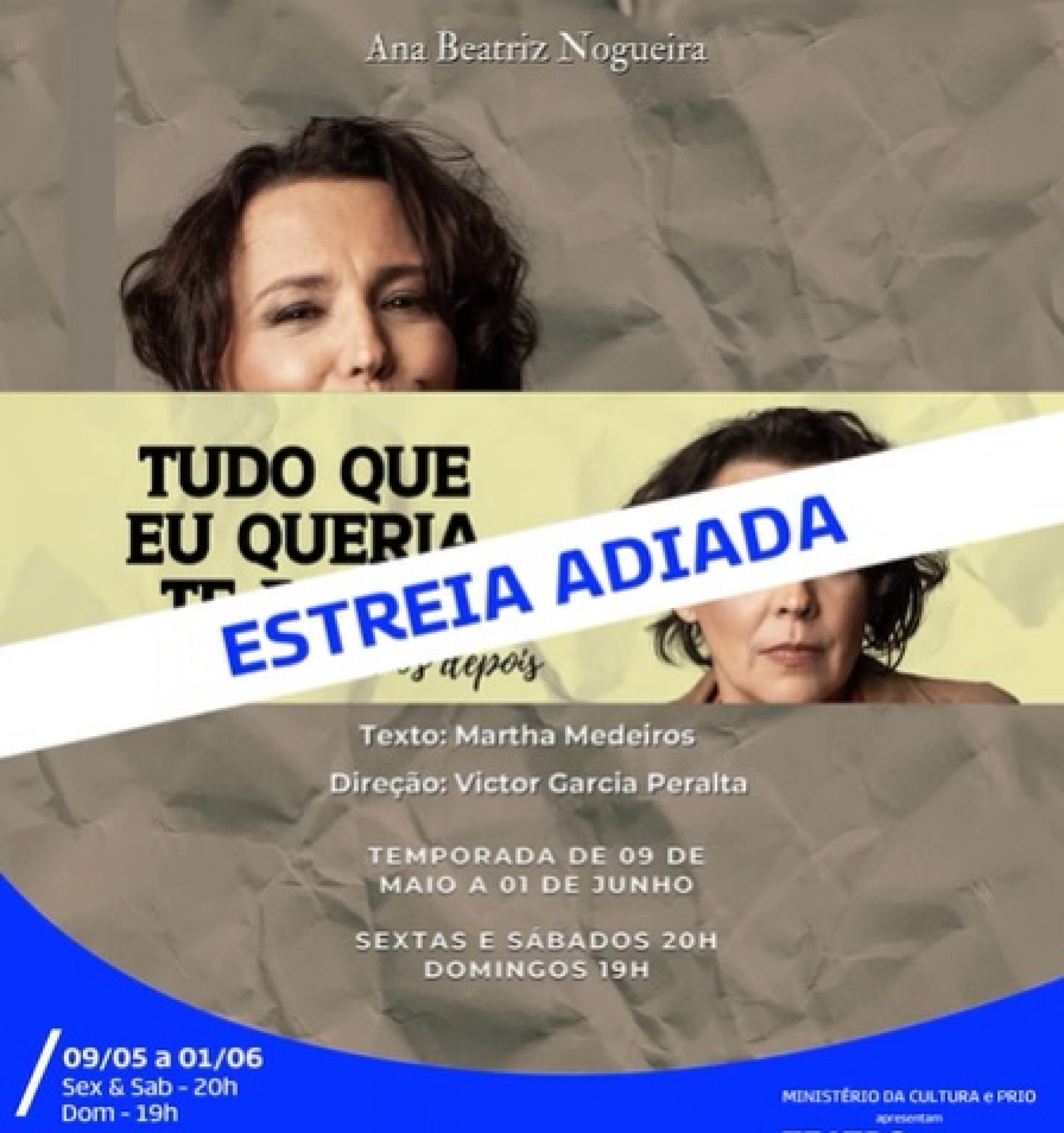 Estreia de espetáculo de Ana Beatriz Nogueira foi adiada  - Reprodução/Instagram 