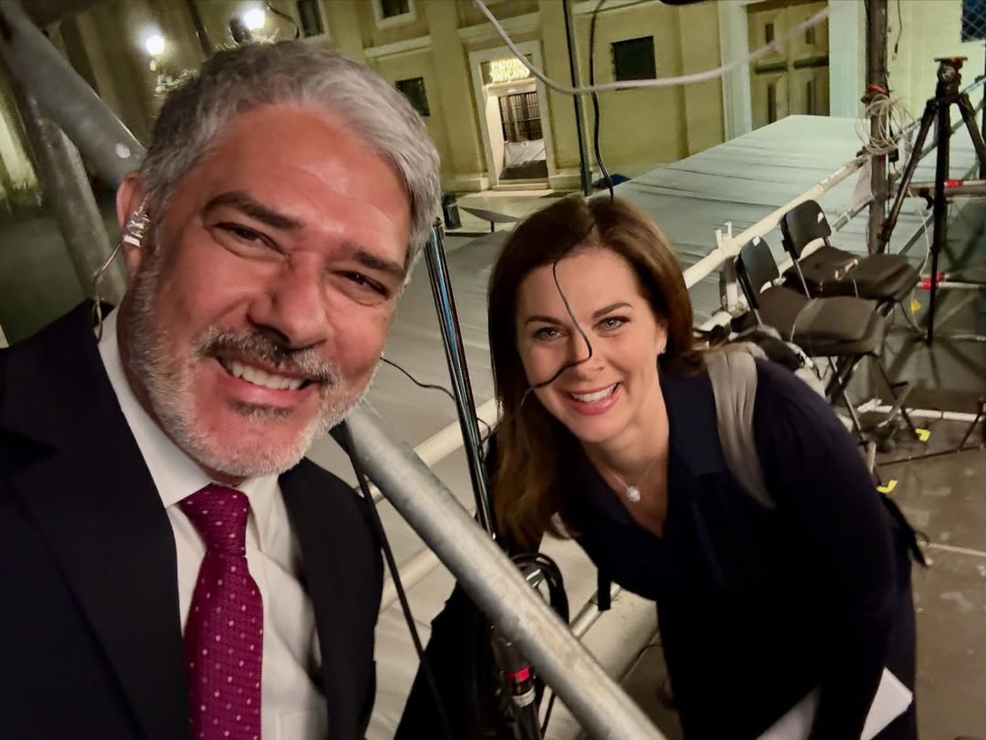 William Bonner e a jornalista norte-americana Erin Burnett - Reprodução/Instagram