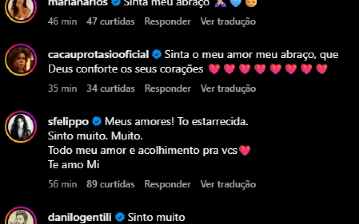 Print tirado da publicação feita pelo casal