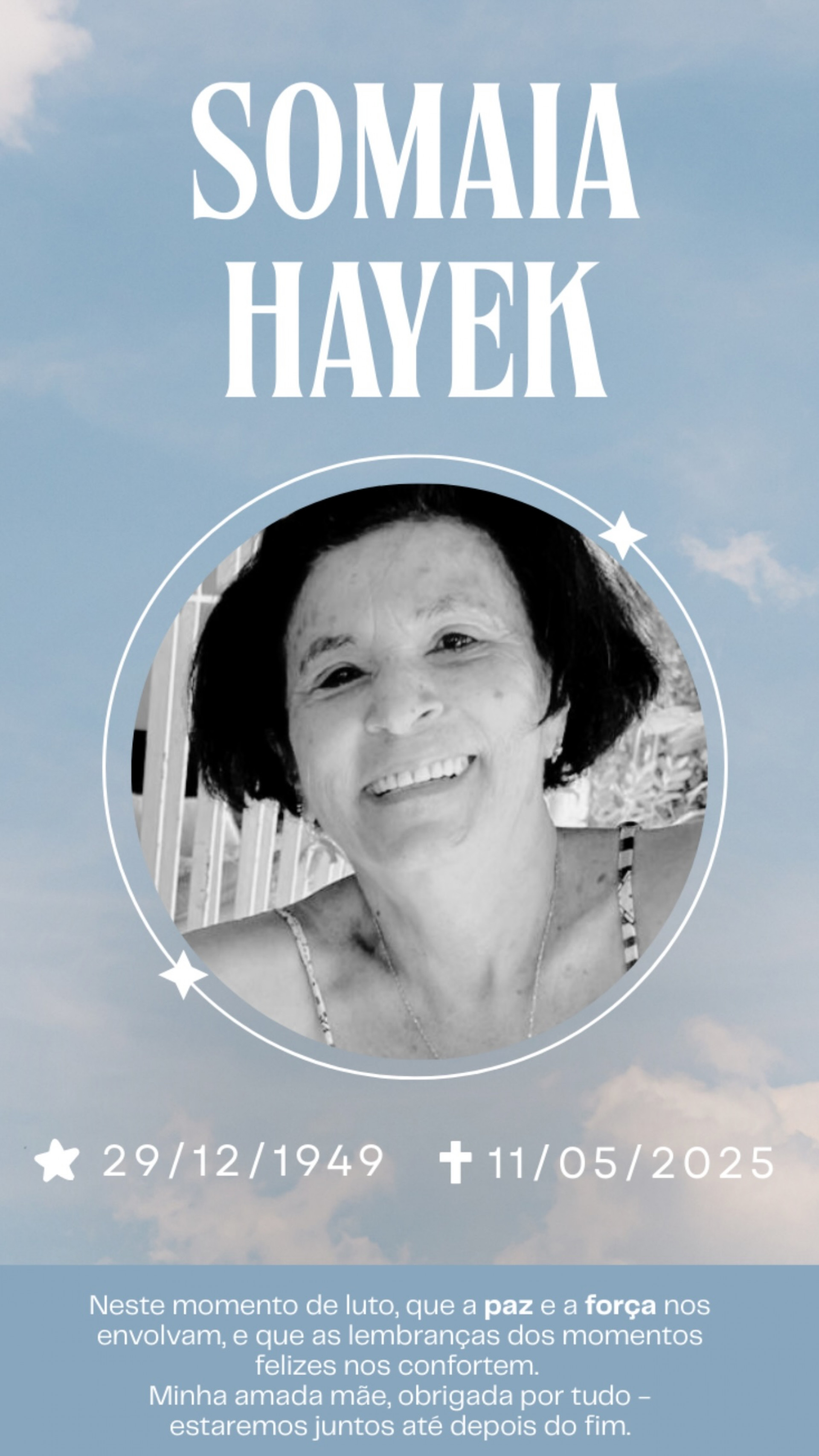 Somaia Hayek, mãe de Nizam, morreu no último domingo (11) - Reprodução/Instagram