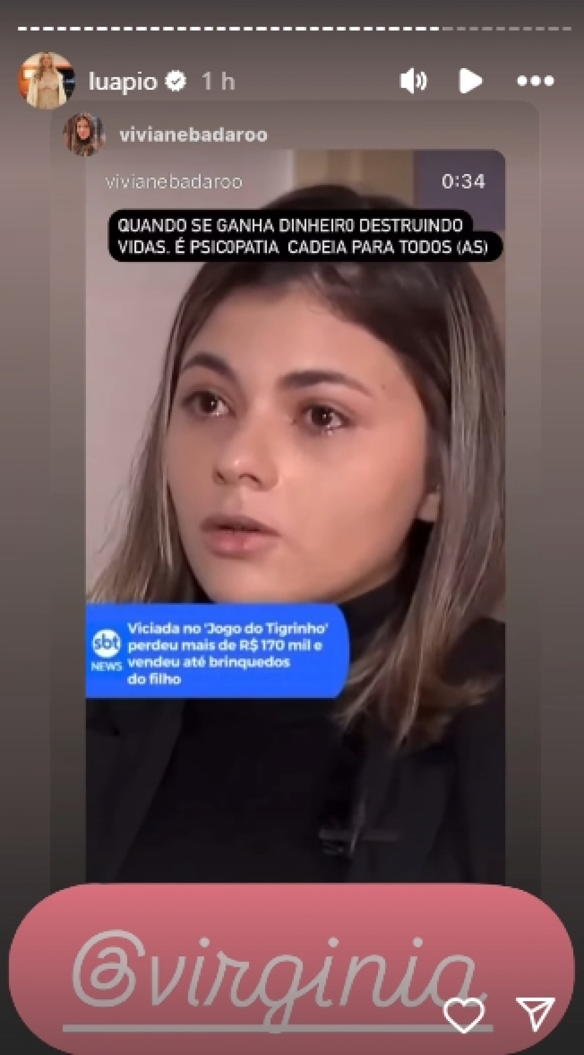 Print tirado dos stories de Luana Piovani - Reprodução/Instagram