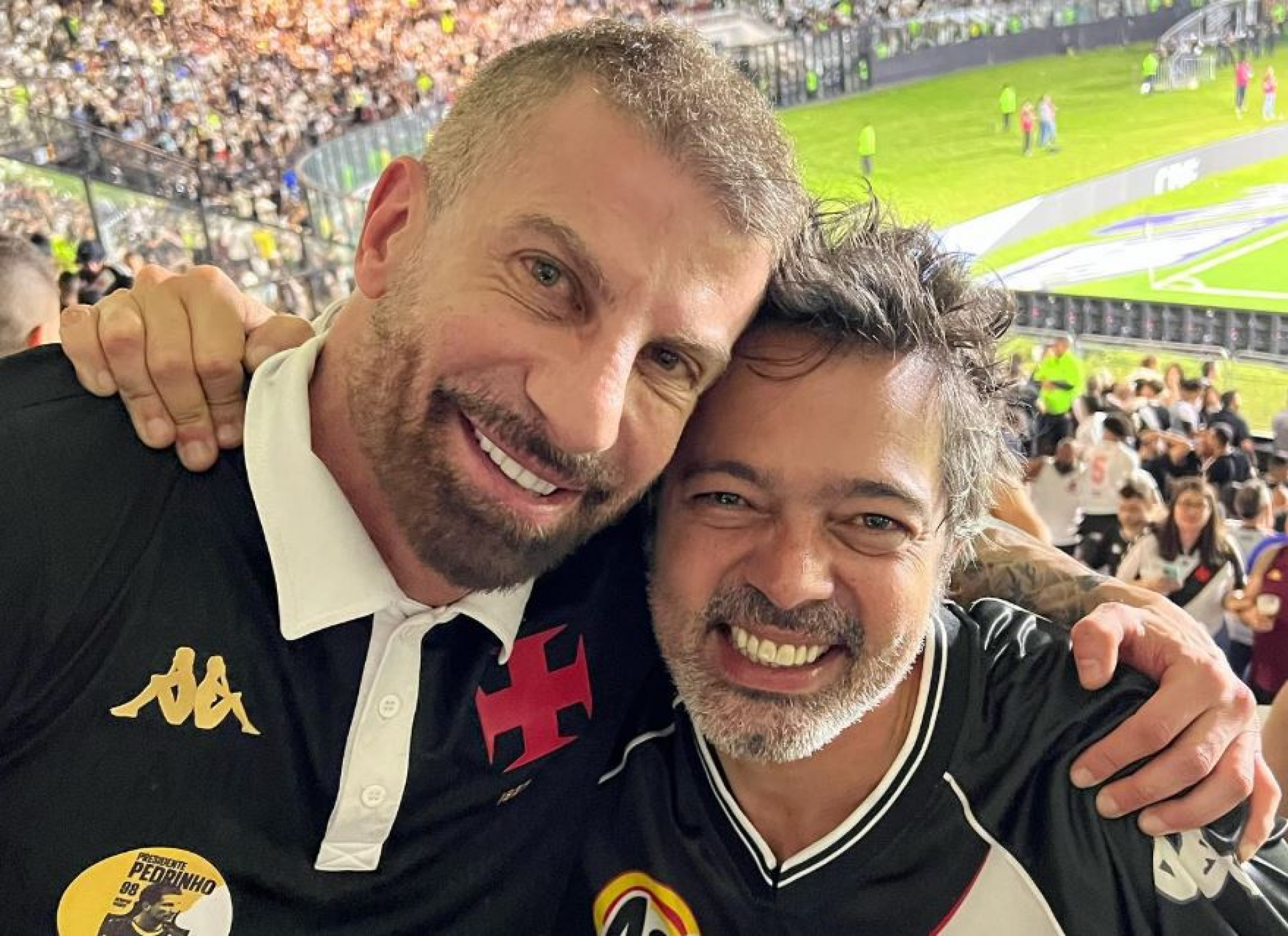 O presidente do Vasco, Pedrinho, e o ator Bruno Mazzeo, em foto publicada no fim de 2023 - Reprodu&ccedil;&atilde;o / Instagram