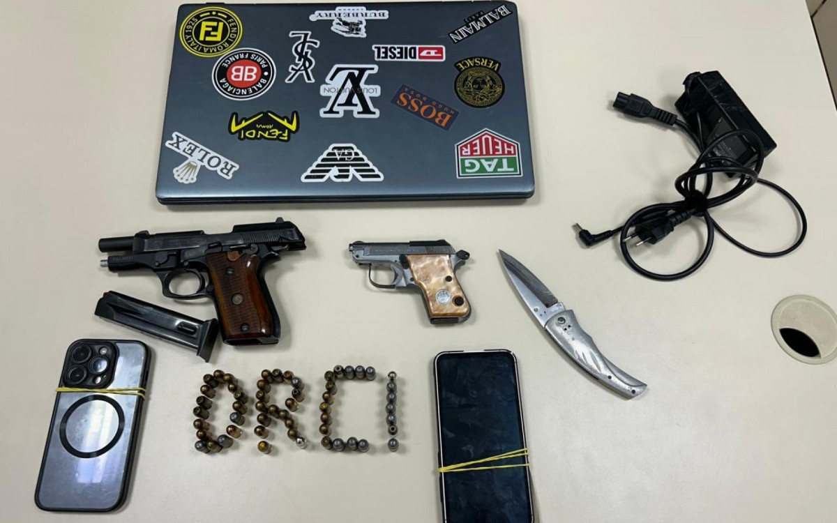 Material apreendido na casa do acusado