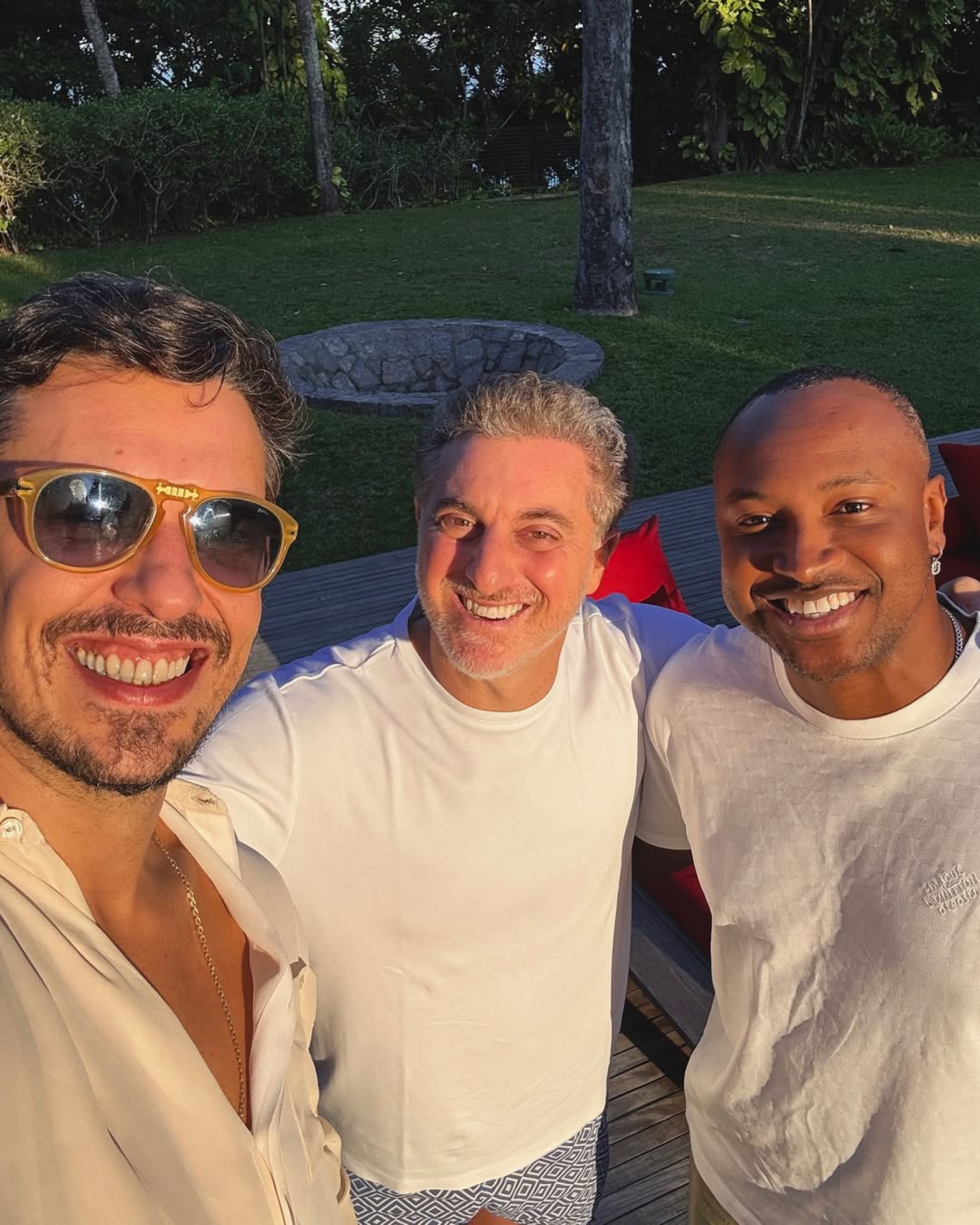 João Vicente de Castro, Luciano Huck e Thiaguinho - Reprodução do Instagram