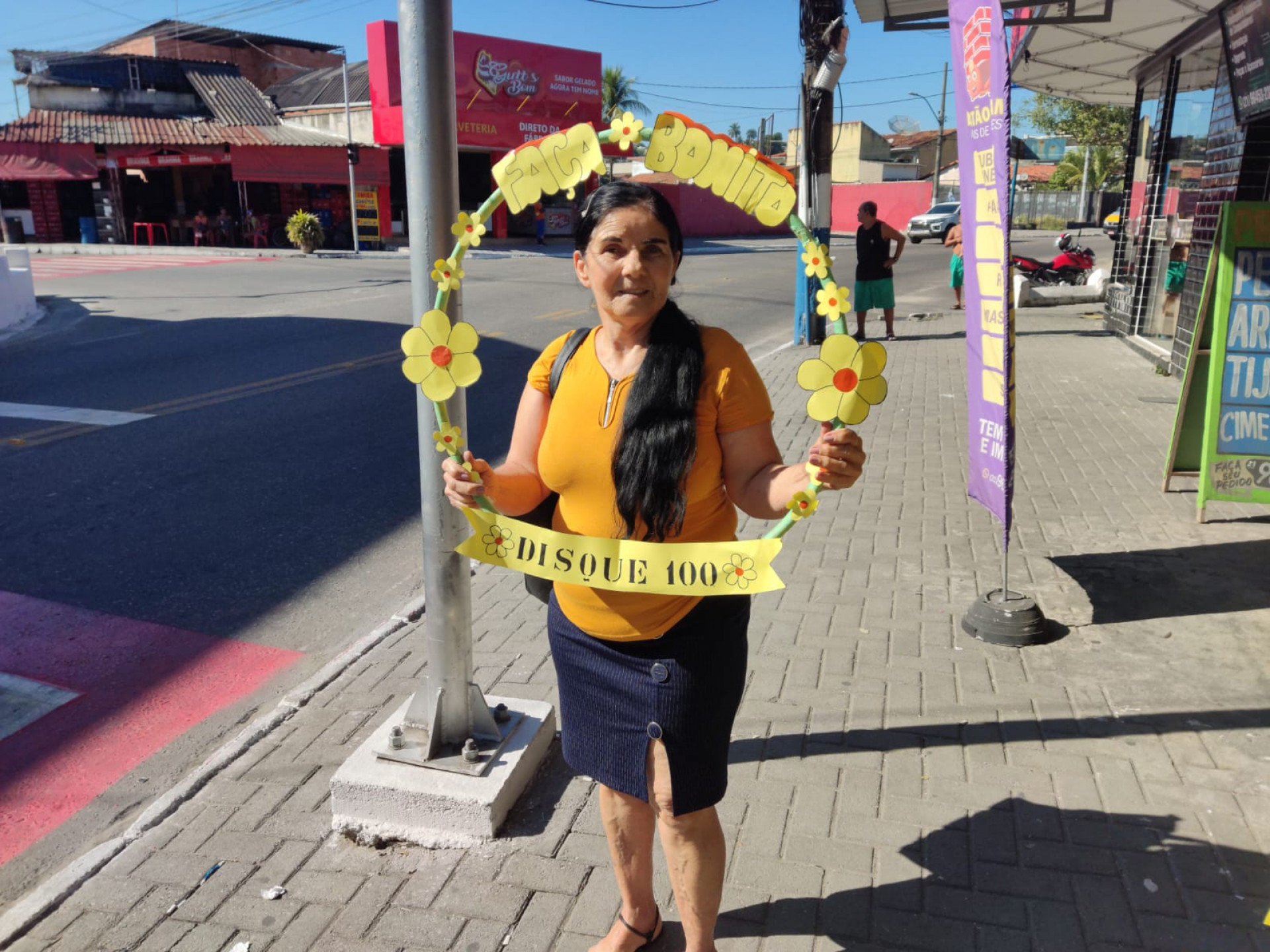 Moradora do bairro Farrula, Nilsa Maria Fernandes, 67, tamb&eacute;m fez elogios &agrave; campanha - Jo&atilde;o Victor Santana / PMBR