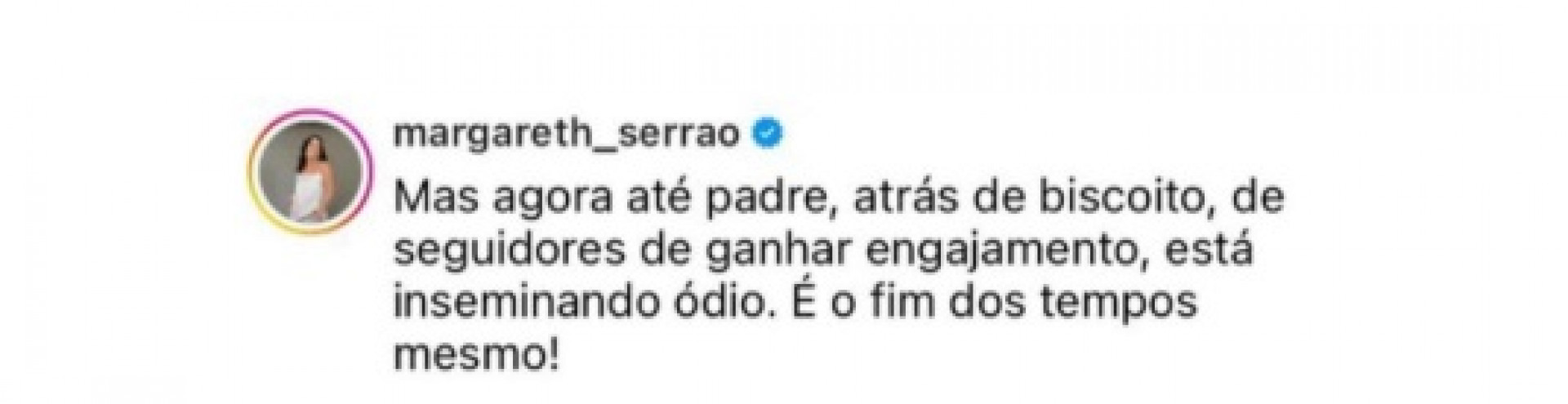 Margareth Serrão afirmou que padre Patrick quer engajamento com ida à CPI - Reprodução