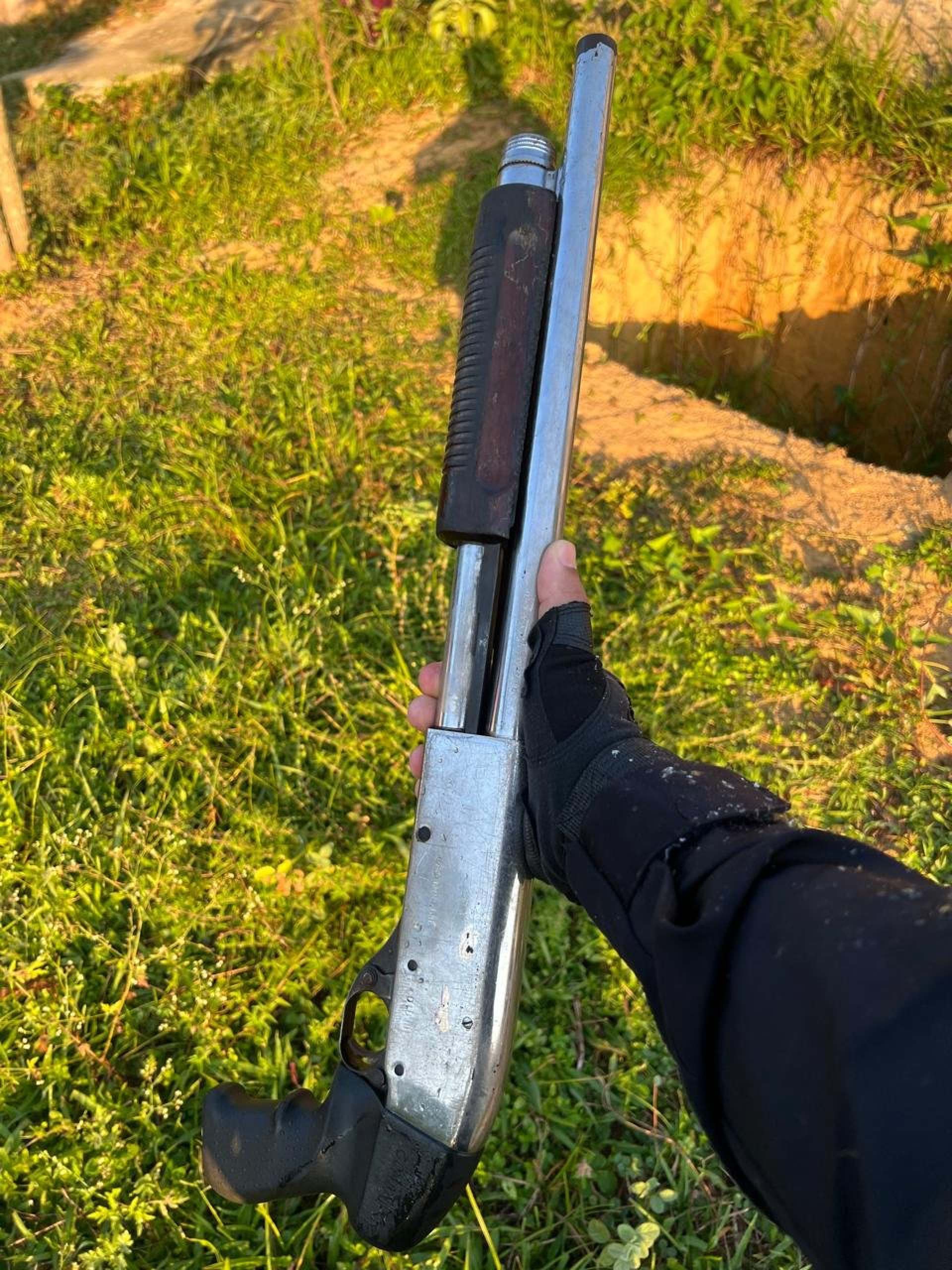 Escopeta apreendida pelos policiais do 39º BPM - Divulgação