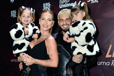 Virginia Fonseca vai à gravação do DVD de Leonardo com Zé Felipe e as filhas 