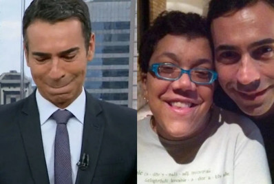 Ao vivo, César Tralli se emociona ao lembrar de irmã com deficiência