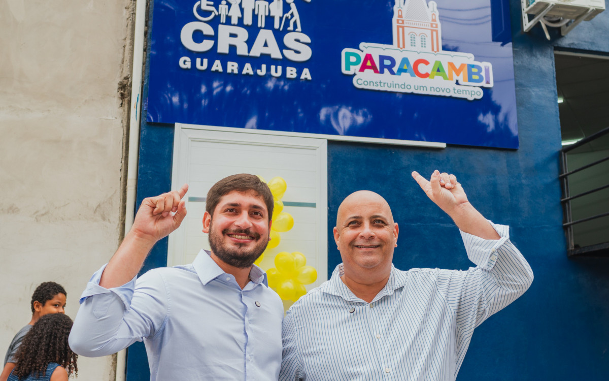 O prefeito Andrezinho Ceciliano e o secretário de Assistência Social Welington Braga