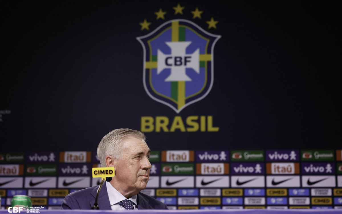 Carlo Ancelotti foi apresentado como novo técnico da seleção brasileira
