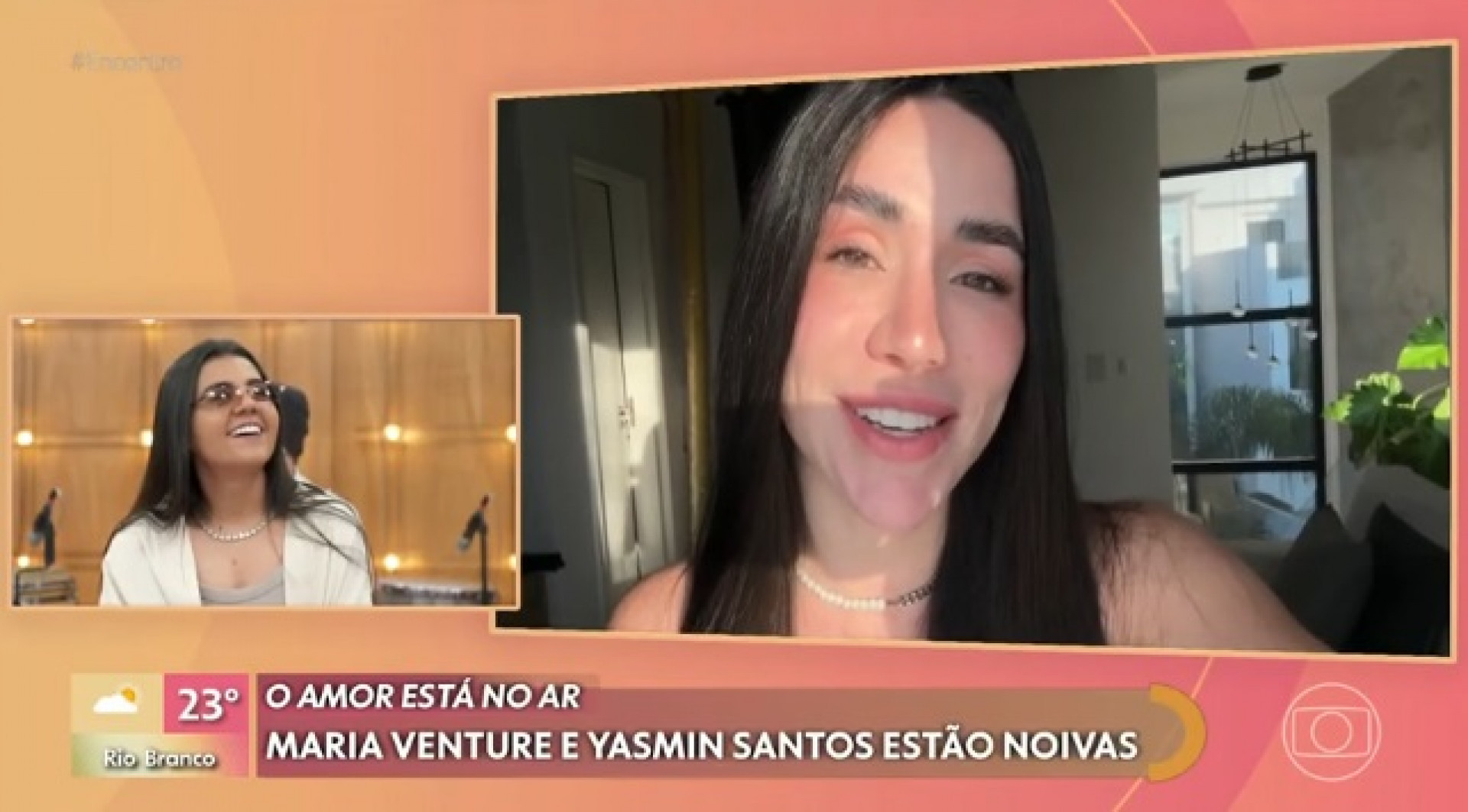 Yasmin Santos recebeu homenagem da noiva em participação no 'Encontro' - Reprodução de Vídeo