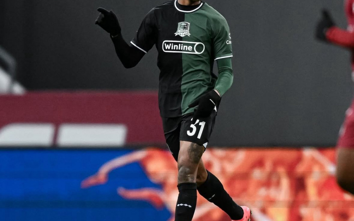 Kaio em ação durante jogo do Krasnodar