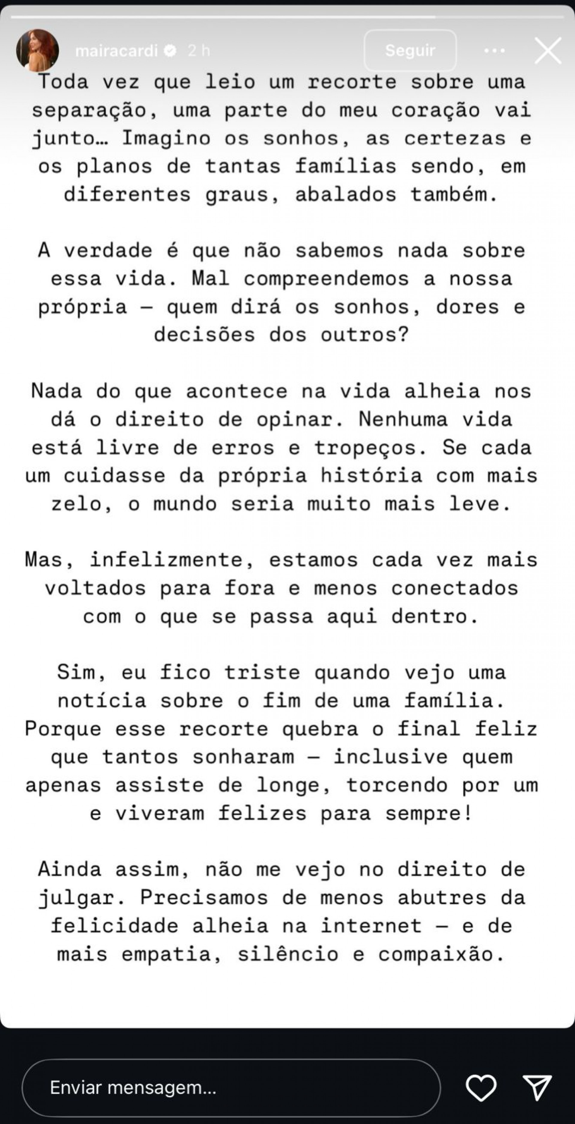 Maíra Cardi reflete sobre separação  - Reprodução Instagram