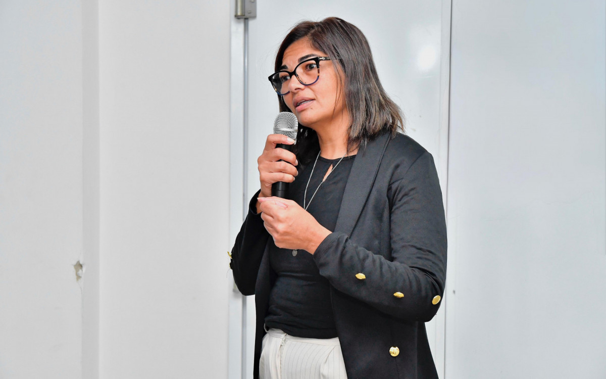 A palestrante foi a representante do Colegiado Estadual de Gestores Municipais de Assistência Social do Rio de Janeiro (Coegemas-RJ), Cristiane Tardelli