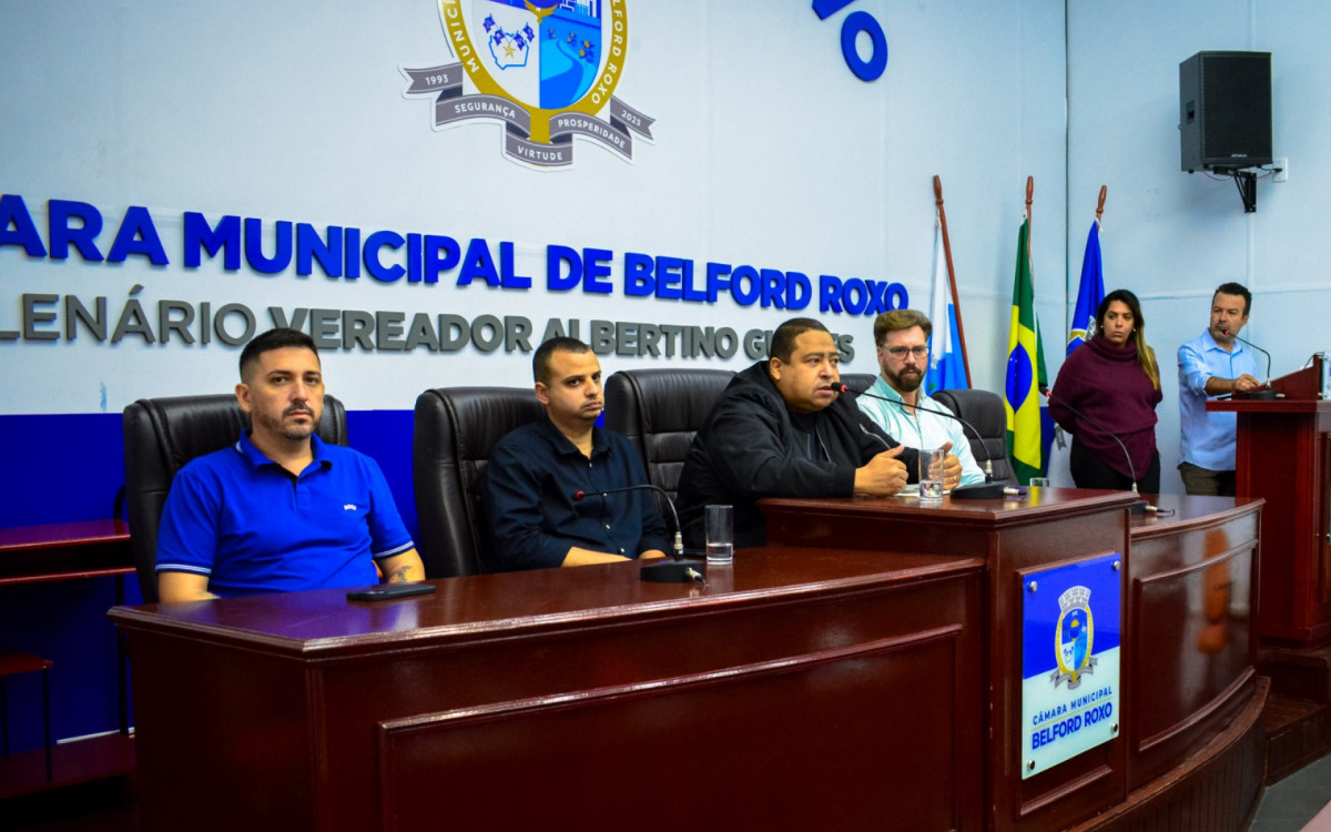 Juninho Pica-Pau, Denis Carvalho , André Luiz e Augusto Vargas na audiência pública