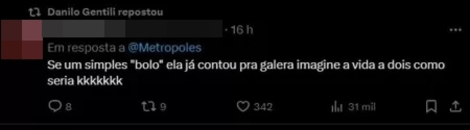 Print tirado do perfil de Danilo Gentili na X - Reprodução/X