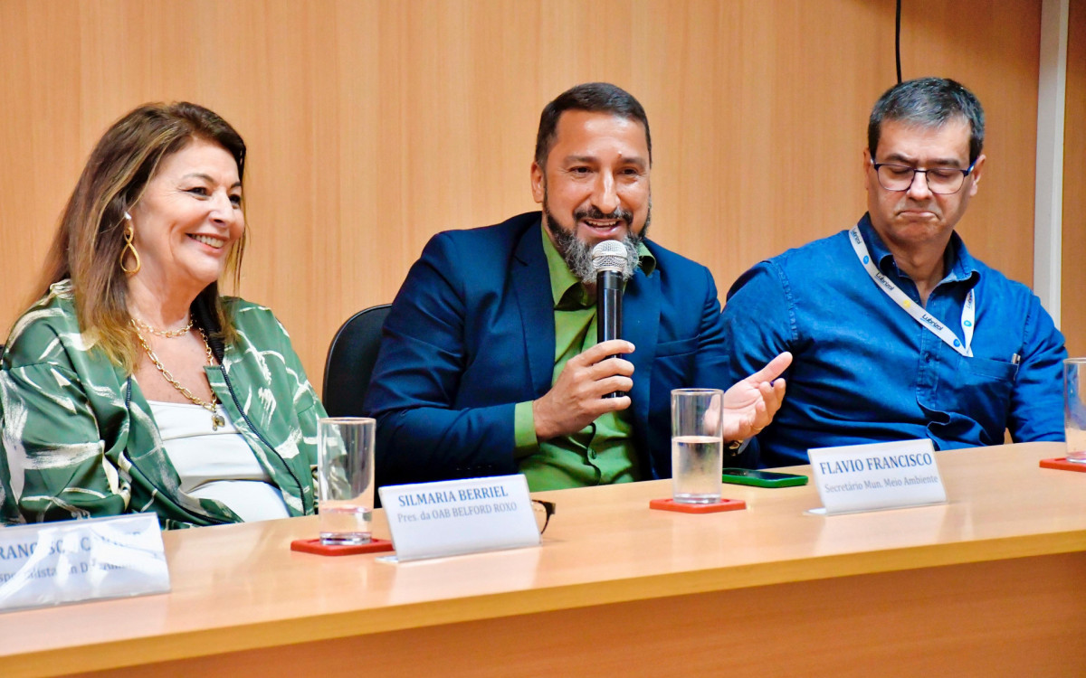 Durante a palestra, o secretário municipal de Meio Ambiente e Sustentabilidade, Flávio Gonçalves, revelou uma série de projetos