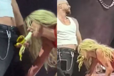 Kesha simula ato sexual com banana e dançarino em show polêmico