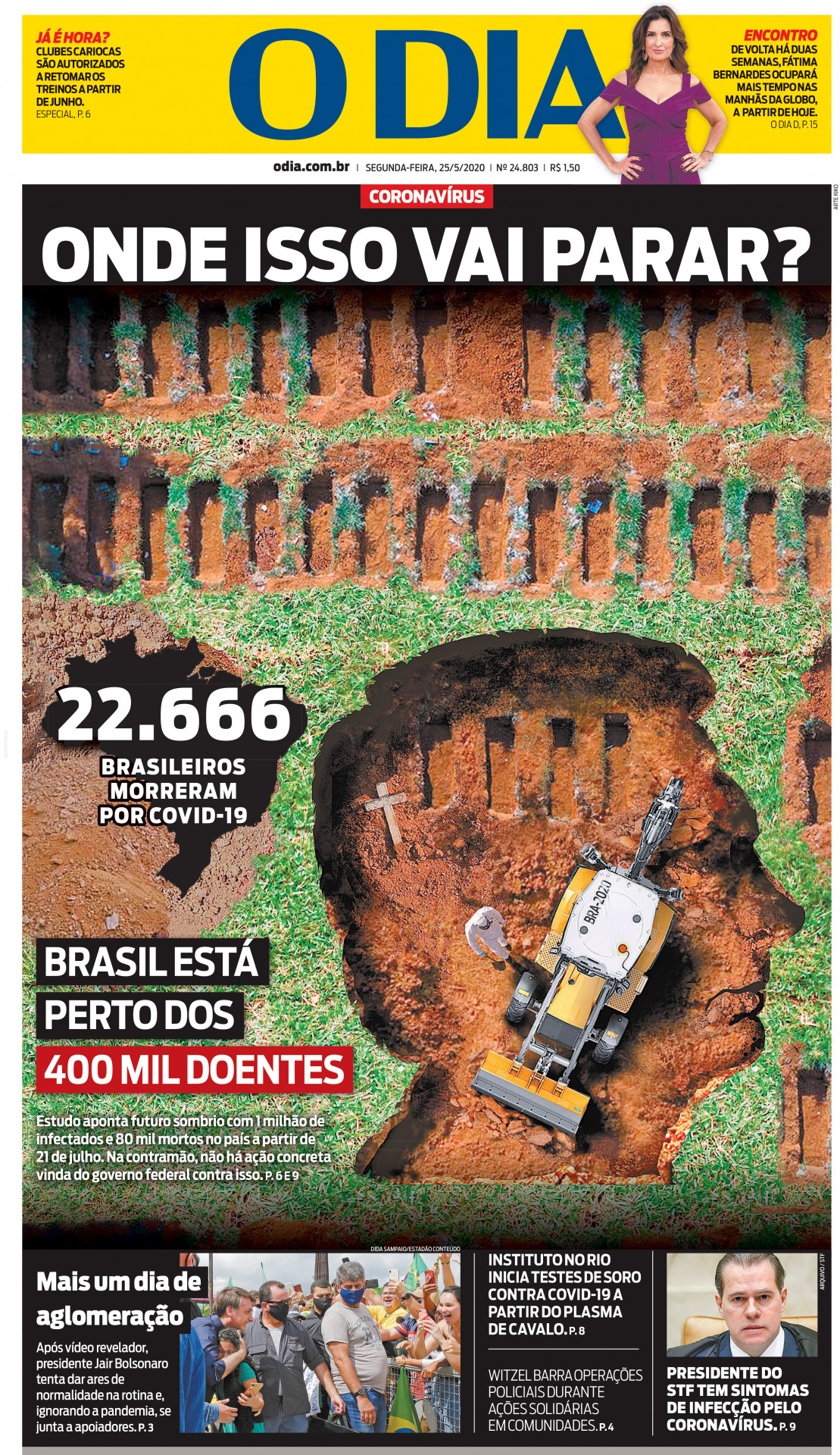 Capa impactante durante a pandemia de covid  - Arquivo / Ag&ecirc;ncia O Dia 