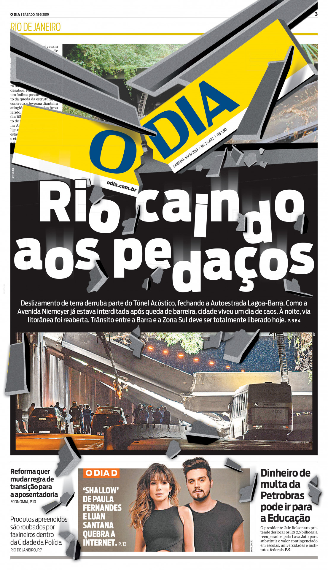 Ousadia na primeira p&aacute;gina: uma das marcas do Jornal O Dia - Arquivo / Ag&ecirc;ncia O Dia 