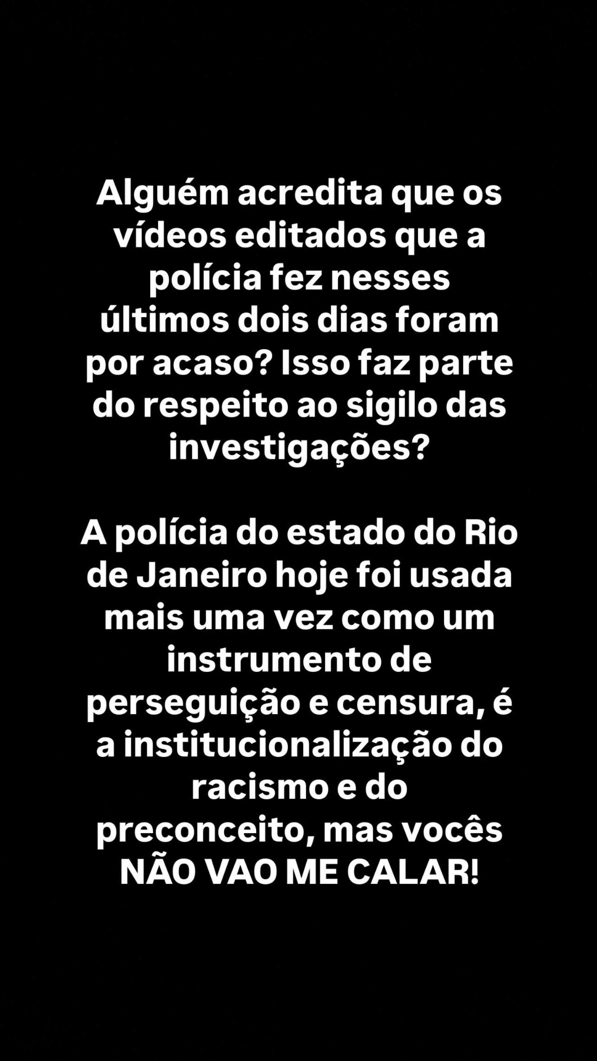 Mulher de MC Poze publica desabafo em rede social - Reprodução do Instagram