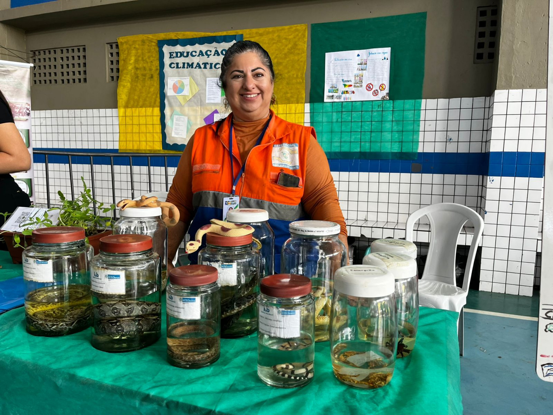 A Secretaria Municipal de Defesa Civil esteve presente com exposição de animais e aulas interativas de prevenção - Sabryna Delfim/ PMSJM
