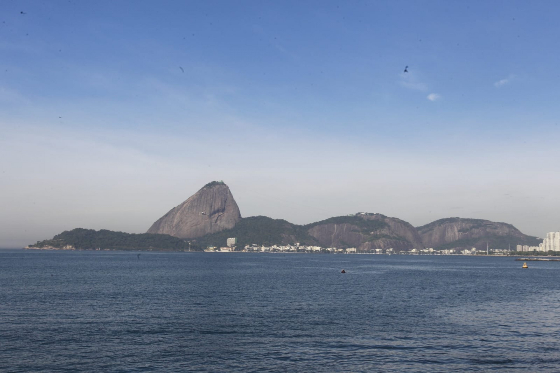 Baía de Guanabara, no trecho próximo ao aeroporto Santos Dumont, nesta quinta-feira (5) - Reginaldo Pimenta / Agência O Dia