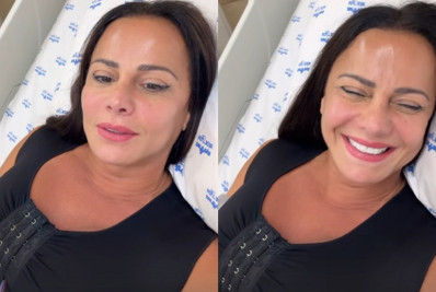 'Deu tudo certo', diz Viviane Araújo após sair de cirurgia de hérnia